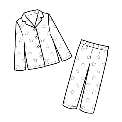 Vector Illustration Of Pyjamas Isolated On White Background For Kids ...