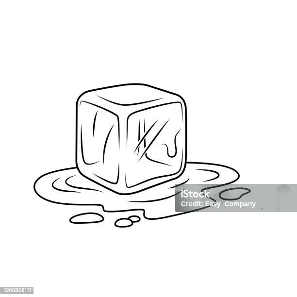 Vector Illustration Of Ice Cube Isolated On White Background For Kids  Coloring Activity Worksheetworkbook Stock Illustration - Download Image Now  - iStock