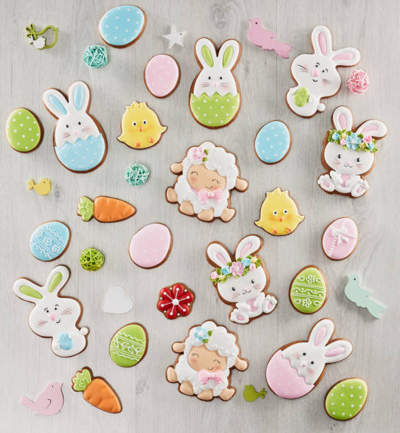 istock Easter ginger glazed cookies and candies. 1205808819