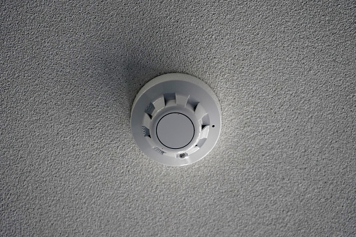 Smoke detector / alarm on a ceiling