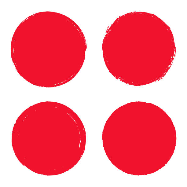 grunge circle вектор элемент установить вектор дизайн. - paintbrush paint drop red stock illustrations