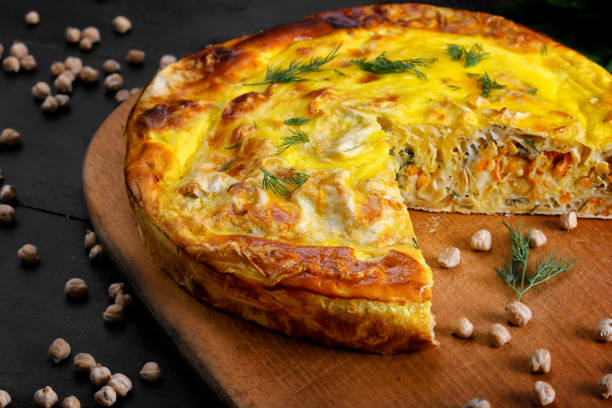 istock Healthy Vegan Spinach, Lentil & Chickpea Pie 1205827593