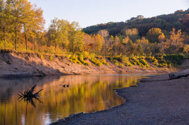 istock Castlewood State Park -- Autumn Glow At River's Bend 1205828591