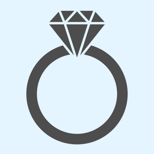 kuvapankkikuvitukset aiheesta kihlasormuksen kiinteä kuvake. romanttinen ehdotus koru esine timantilla. hääresurssi vektori suunnittelu konsepti, glyph tyyli kuvamerkki valkoisella taustalla, käyttö verkossa ja sovelluksessa. - kihlaus