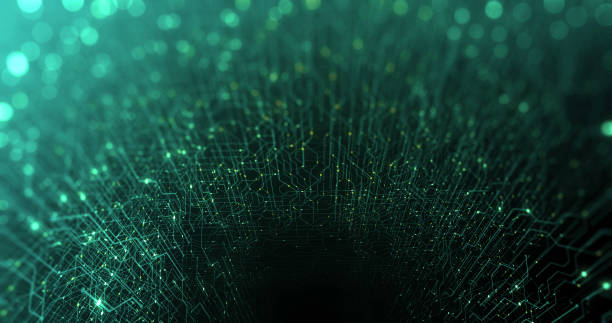 istock Circuit board, Motherboard, Digital chip. Tech science background. Integrated communication processor. Information engineering component with bokeh. 3D Render computer hardware technology 1205830414