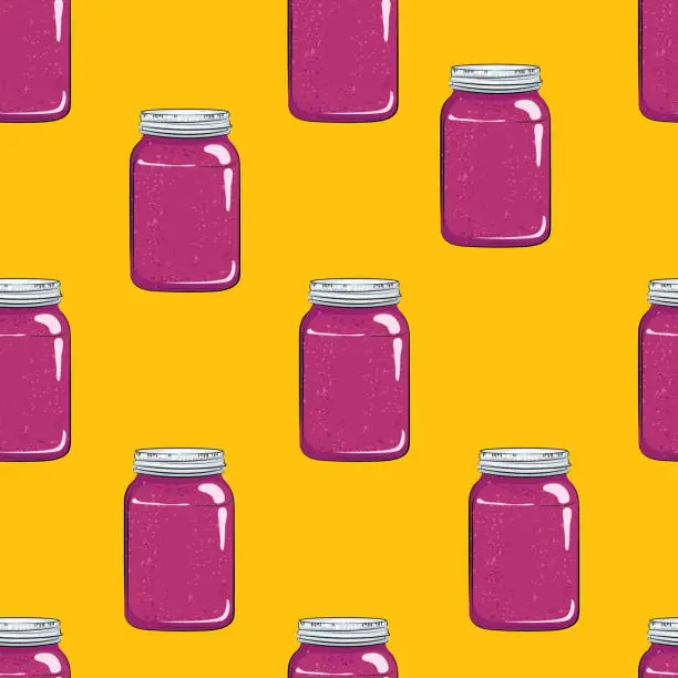 Vector illustration of Mason Jar Seamless Pattern