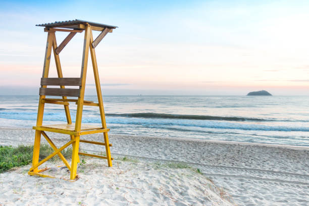 istock lifeguard station on the beach 1205832667