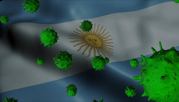 istock Corona Virus Outbreak with Argentina Flag - Coronavirus Concept Flag 1205832770