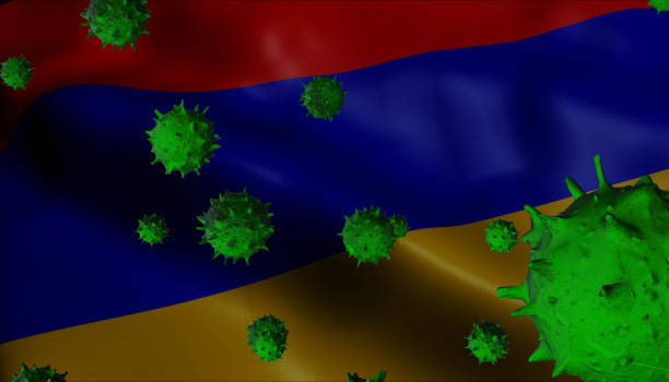 istock Corona Virus Outbreak with Armenia Flag - Coronavirus Concept Flag 1205832780