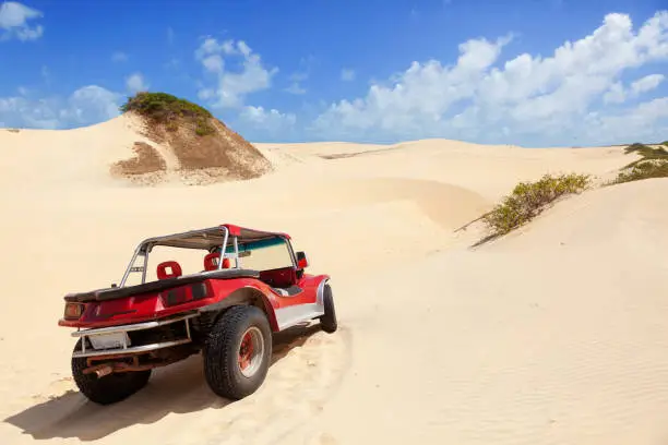 buggy car in the sand dunes.