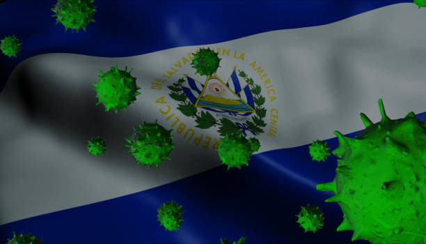 istock Corona Virus Outbreak with El Salvador Flag - Coronavirus Concept Flag 1205832944