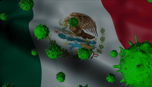 istock Corona Virus Outbreak with Mexico Flag - Coronavirus Concept Flag 1205832951