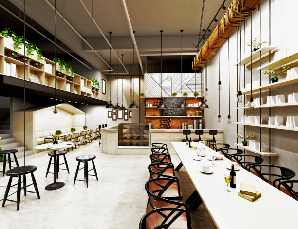 istock 3D render of cafetaria and restaurant 1205838533
