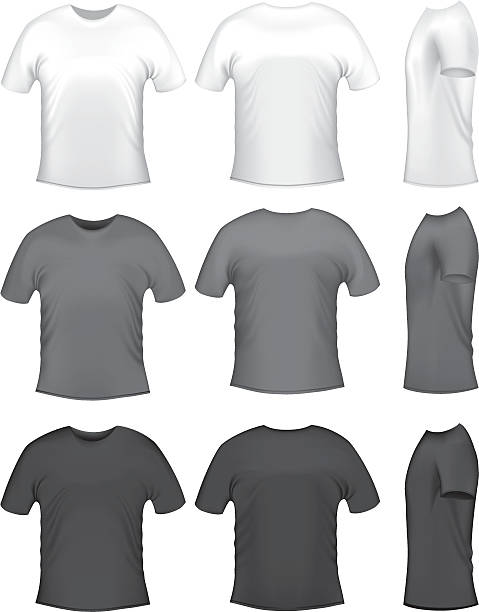 мужские t-shits - gray shirt stock illustrations