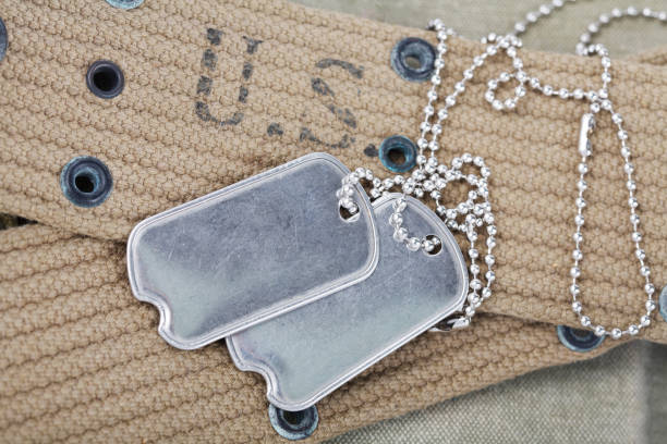 istock blank dog tags on us army uniform world war two era 1205841647