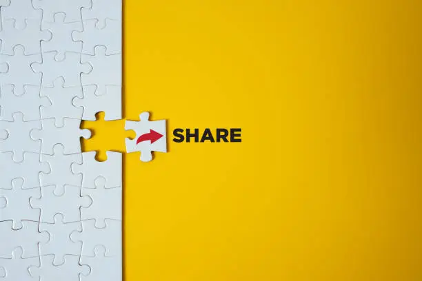 Photo of Share icon. Notification and social media concept.