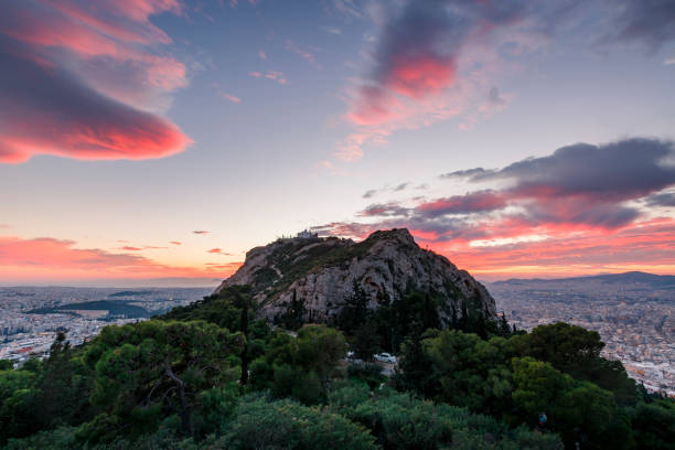 istock View of Lycabettus hill and Athens at sunset, Greece. 1205848681