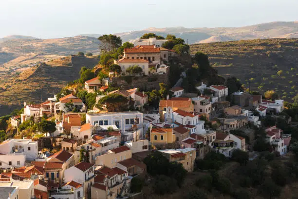 View of Ioulida village on Kea island in Greece. in Kéa, Greece