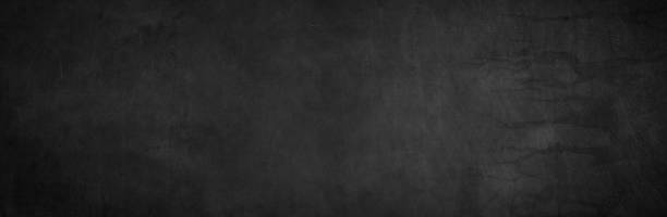 istock Blank wide screen Real chalkboard background texture in college concept for back to school panoramic wallpaper for black friday white chalk text draw graphic. Empty surreal room wall blackboard pale. 1205852654