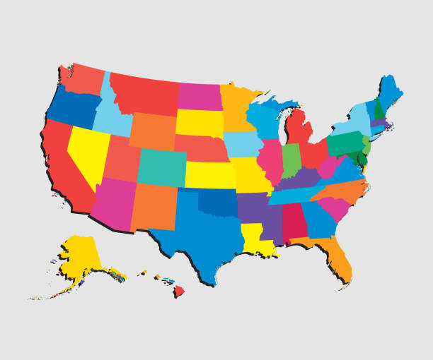 istock United states of America country, vector USA map 1205852952
