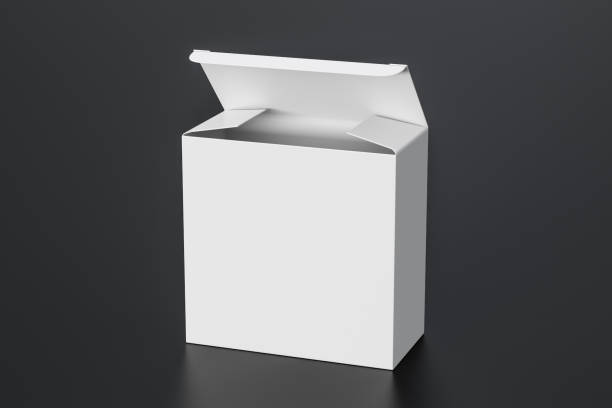 istock Blank wide square box with hinged flap lid 1205858777