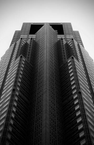 istock Tokyo metropolitan government observatory tower shinjuku Monochrome 1205861069