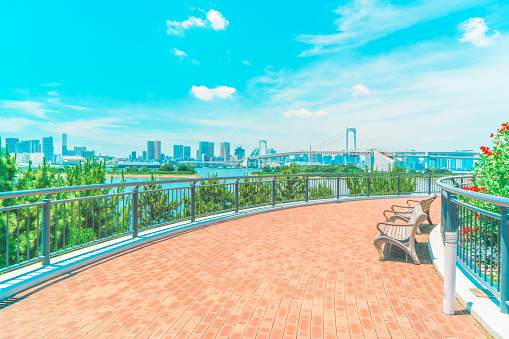 Replica Statue of Liberty - Odaiba, Statue Of Liberty Replica, Backgrounds, Tokyo - Japan, Urban Skyline