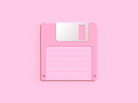 escena rosa 3d renderización viejo disquete / disquete photo