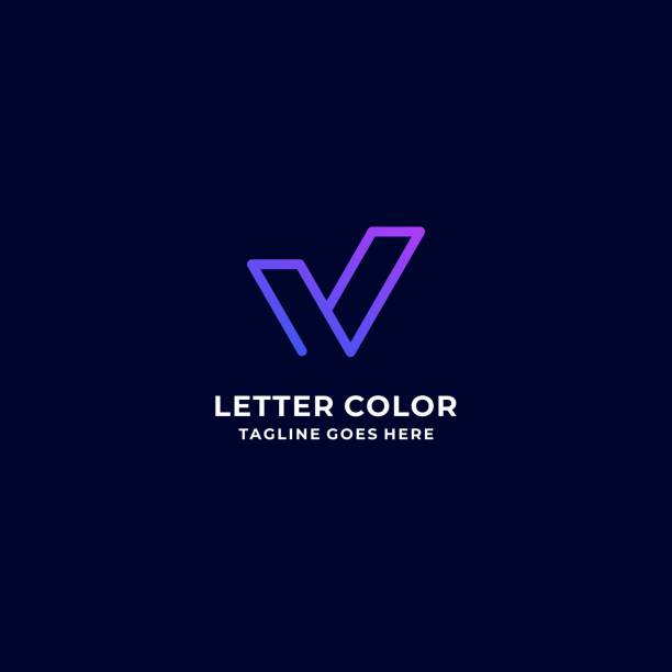 ilustrações de stock, clip art, desenhos animados e ícones de vector illustration letter v gradient colorful style. - letra v