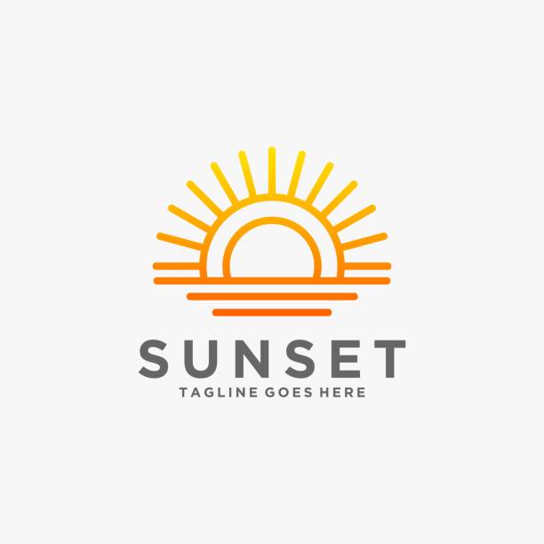 wektor ilustracja zachód słońca gradient kolorowy styl. - sunset stock illustrations