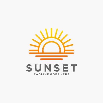 Vector Illustration Sunset Gradient Colorful Style.