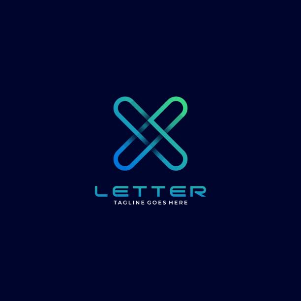 ilustracja wektorowa abstrakcyjna litera x gradient kolorowe. - letter o alphabet typescript symbol stock illustrations