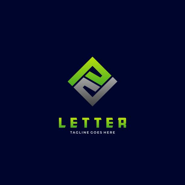 wektorowa litera ilustracjowa p z kwadratowym gradientem kolorowym. - symbol computer icon letter a education stock illustrations