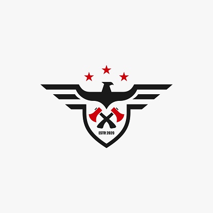 Vector Illustration American Eagle Builder Badge Style.