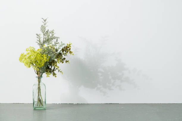 istock Bouquet in vase on white background. Modern lifestyle concept. 1205875562