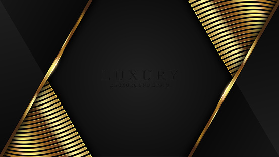 Luxury Gold Background With Black Metal Texture In 3d Abstract Style Stock  Illustration - Download Image Now - iStock