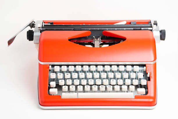istock Portable Manual Typewriter In Red Orange 1205884209
