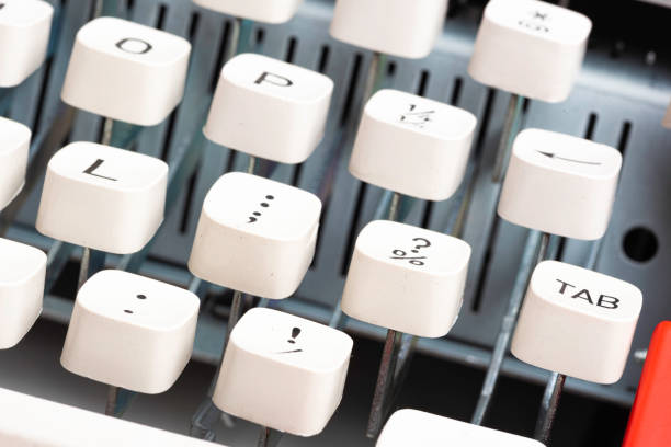 istock Portable Manual Typewriter In Red Orange 1205884313
