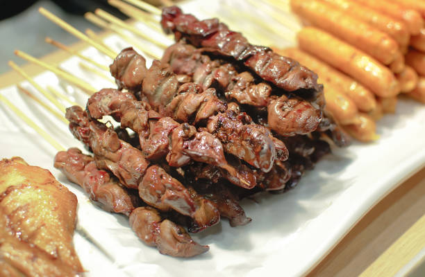 istock Duck liver or goose liver grilled skewers 1205885270