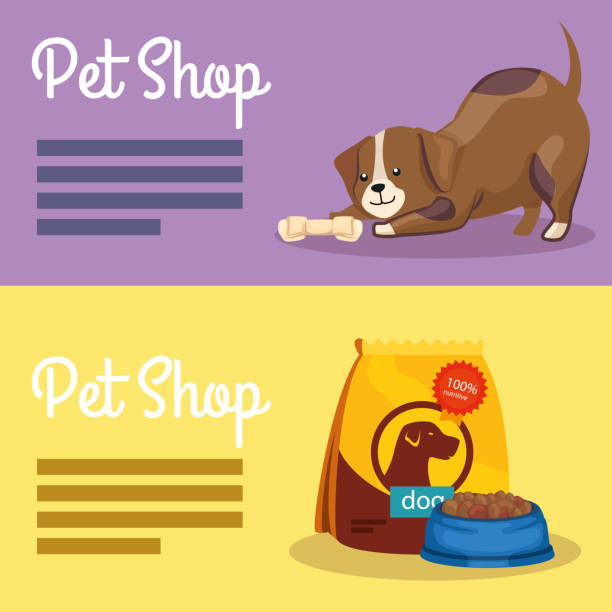 istock set poster of pet shop veterinary with icons 1205886352
