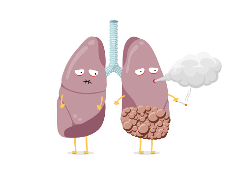 Ilustración de Pulmones Enfermos Insalubres Carácter De Dibujos Animados Fumar Cigarrillo El Órgano Interno Del Sistema Respiratorio Humano Con Cáncer Sopla Humo Y Tiene Mala Salud Ilustración Vectorial De Adicción Al Mal Ilustración de Pulmones Enfermos Insalubres Carácter De Dibujos Animados Fumar Cigarrillo El Órgano Interno Del Sistema Respiratorio Humano Con Cáncer Sopla Humo Y Tiene Mala Salud Ilustración Vectorial De Adicción Al Mal