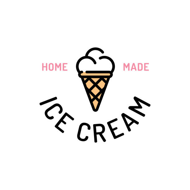 шаблон дизайна логотипа мороженого - sphere dessert seasoning food stock illustrations