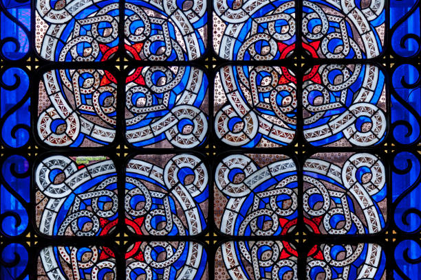 istock The stained glass window in the church 1205902252