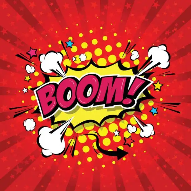 Vector illustration of Boom! Comic Speech Bubble, Cartoon