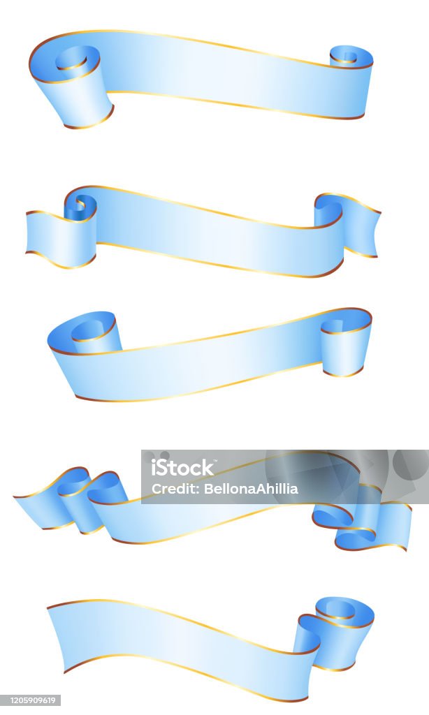 Realism Ribbons Realistic Vector Stock Illustration - Download Image Now - Ancient ...
