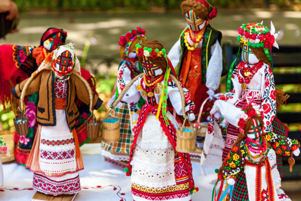 istock Traditional Ukrainian handmade dolls at the fair 1205911218