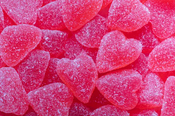Photo of Jelly candy hearts full frame background