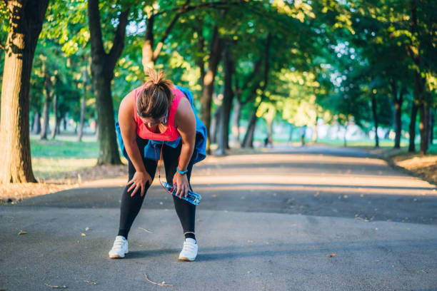 istock Young overweight woman exhausted 1205917655