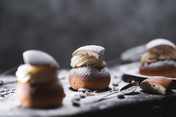 istock Traditional Swedish dessert known as semla with almonds 1205918213