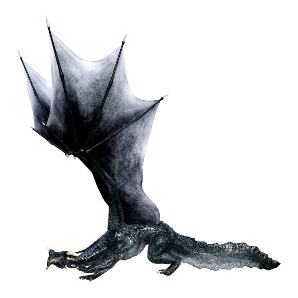 istock 3D illustration fantasy dragon on white 1205918411